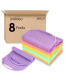 Linkidea 8 Pack Stretchable Exfoliating Towels with Handles - Wholesale Bulk Pack for Deep Cleansing Body Shower - Buy Online on SooperMarket.com