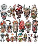 77 sheets Classic Temporary Tattoos Old School Tattoos Stickers  Sailor Jerry Style Vintage Design Fake Tattoo  American Traditional Flower Rose Arm Temporary Tattoos for Women Men Adults Kids - Buy Online on SooperMarket.com