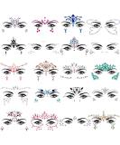 SIQUK 20 Sets Face Jewels Mermaid Face Gems Rave Face Jewel Rhinestones Face Crystal Face Stickers Jewels Gems Eye Jewels for Festival Rave Carnival Party Elegant - Buy Online on SooperMarket.com
