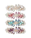 inSowni 4 Pack Luxury Glitter Sparkly Jeweled Gems Korean Decorative Crystal Rhinestone Flower Strong Metal French Barrettes Snap Alligator Hair Clips Headpieces Accessories for Women Girls - Buy Online on SooperMarket.com