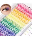 Colored Lash Extensions - 120 Pcs Wispy DIY Rainbow Eyelashes Kit | 14/16mm Mixed Colorful Lashes for Beginners - Buy Online on SooperMarket.com