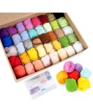 Needle Felting Kit - 40 Colors Wool Roving Set for Beginners | Felting Tool and Foam Mat Included - DIY Arts and Crafts Supplies - Buy Online on SooperMarket.com