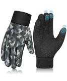 Buy Aotow Children's Winter Touchscreen Bicycle Gloves - Warm Anti-Slip Fleece for Ages 4-12 - Camouflage Design - Buy Online on SooperMarket.com