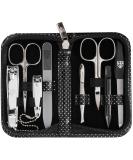 Buy Three Swords Roma 8-Piece Manicure Set | High-Quality Nail Care in Dotted Synthetic Leather Etui | Nail Scissors Clippers Tweezers & Glass Files - Buy Online on SooperMarket.com