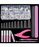 Clear Nail Tips Set MORGLES 500 Pcs Fake Nails With Glue Acrylic Nail TipsNail Tips for Acrylic Extensions Coffin Nail Tips with Nail Clipper Files and Glues Cuticle Pusher and Fork Clear Coffin - Buy Online on SooperMarket.com