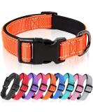 Heele Soft Padded Neoprene Dog Collar for Small & Medium Dogs | Adjustable Reflective Training Collar - Orange Longitudinal 34-52 cm (1 Pack) - Buy Online on SooperMarket.com