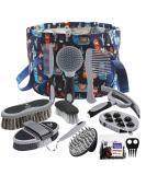 Harrison Howard Horse Grooming Kit 11-Piece Equine Care Series-Dark Charcoal - Buy Online on SooperMarket.com