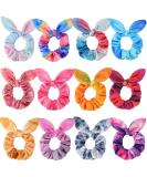 Bow Scrunchies for Hair, Funtopia 12 Pcs Cute Rabbit Bunny Ear Scrunchies, Fashion Colorful Tie Dye Scrunchy Hair Ties Bowknot Ponytail Holders for Women Girls Kids - Buy Online on SooperMarket.com