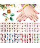 Kalolary 288PC Christmas Press-On Nails for Kids | Fun 3D Santa Snowman Tree Designs | Holiday Nail Art Decoration - Buy Online on SooperMarket.com