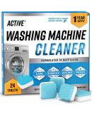 Washing Machine Cleaner Descaler 24 Pack - Deep Cleaning Tablets For HE Front Loader & Top Load Washer, Septic Safe Eco-Friendly Deodorizer, Clean Inside Drum And Laundry Tub Seal - 12 Month Supply 24 Tablets - Buy Online on SooperMarket.com