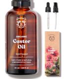 Bionoble Organic Castor Oil 50ml - 100% Pure Natural Cold Pressed - Lashes Eyebrows Body Hair Beard Nails - Vegan and Cruelty Free - Glass Bottle + Pipette + Pump Castor Oil 50 ml (Pack of 1) - Buy Online on SooperMarket.com