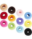 12 Pack Terry Cloth Cotton Elastic Hair Scrunchies - Seamless Hair Ties for Women and Girls - Buy Online on SooperMarket.com