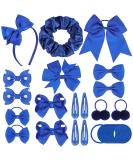 48Pcs Royal Blue Girls School Hair Accessories Kit - Bow Clips, Headband, Ponytail Holder, Elastics Bands, Ribbon Barrettes - Birthday Gift (Rblue) - Buy Online on SooperMarket.com