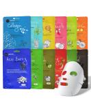 Celavi Essence Facial Sheet Face Mask Variety Set Classic Authentic Korean Moisturizing Skincare (12-Packs) Assorted 12 Pack - Buy Online on SooperMarket.com