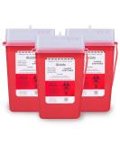Sharps Container for Home Use and Professional 1 Quart (3-Pack) by Alcedo | Biohazard Needle and Syringe Disposal | Small Portable Container for Travel 1 Quart 3 - Buy Online on SooperMarket.com