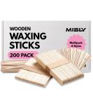 Mibly 4 Style Assorted Wooden Wax Sticks - For Body Legs Face and Small Medium Large Sizes Eyebrow Waxing Applicator Spatulas for Hair Removal or Wood Craft Sticks (Pack Of 200 Assorted Waxing Sticks) - Buy Online on SooperMarket.com