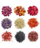 9 Bags Natural Dried Flowers Herbs Kit for DIY Soap and Candle Making - Rose Petals, Lavender, Jasmine, and More - Buy Online on SooperMarket.com
