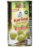 Aceitunas Karina Green Manzanilla Olives Stuffed with Anchoa Paste - Pack of 12 (150g Each) | International Shipping Available - Buy Online on SooperMarket.com