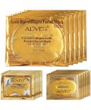 24K Gold Bio Collagen Crystal Face Mask + Eye Mask + Lip Mask Set for Anti-Aging Skin Care (5 pairs) - Buy Online on SooperMarket.com