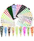 12 Sheets Pot Leaf Nail Art Stickers | Self-Adhesive 3D Maple Leaf Decals for Fall Nail Art | Glitters, Flakes & Colorful Weed Design - Buy Online on SooperMarket.com