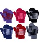 Jupsk Toddler Gloves Kids Winter Warm Knitted Gloves Magic Stretch Striped Baby Mittens for Boys and Girls 1 2 3 4 Years Old 6 Pairs - Buy Online on SooperMarket.com