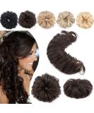 SEGO Hairpiece Extensions - Real Hair Long Messy Bun Updo Voluminous Dark Brown #2 - International Shipping Available - Buy Online on SooperMarket.com