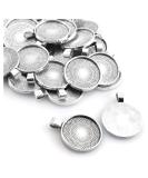 Lind Kitchen 25pcs Round Bezel Pendant Trays Setting Cabochon Blank Base for DIY Crafting Photo Jewelry Findings Making Accessories 25mm Ancient Silver - Buy Online on SooperMarket.com