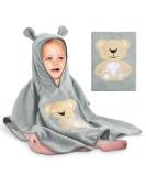 Yosemy hooded towel baby-Oeko Tex-Baby towel hood 100% cotton bathing poncho children baby towel with hood soft & super absorbent 0-3 years bear dark gray bear 0-3 years - Buy Online on SooperMarket.com
