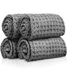 SUTERA Wash Towels Set - Pack of 4 Grey Silverthread Washcloths - 100% CA-Grown Cotton - Absorbent & Quick Drying Face Cloths - Buy Online on SooperMarket.com