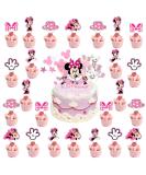 Buy 49-Piece Mini Mouse Cake Decoration Set - Cute Cartoon Topper for Girls' Birthday Parties - Perfect Pink Decor for Cakes - Buy Online on SooperMarket.com