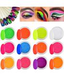 Kalolary 12 Colors Fluorescent Nail Powder - Neon Pigments Dust for Halloween & Christmas Makeup - Buy Online on SooperMarket.com