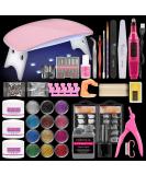 Acrylic Nail Kit Nail Lamp Nail Drill Acrylic Powders and Liquid Monomer Clear White Pink Colors Acrylic Powder 12Pcs Glitter Acrylic Powders DIY Nail Tools Nail Art Kit for Beginner with Everything colorA3 - Buy Online on SooperMarket.com