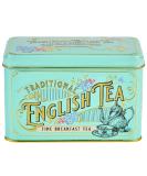 New English Teas Vintage Victorian Tea Caddy with 40 English Breakfast Tea Bags Forget Me Not Florals Ceylon Tea Bags Black Tea Mint Green Small Tea Tin Single - Buy Online on SooperMarket.com