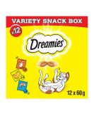 Dreamies Cat Treats Variety Snack Box with Chicken Cheese and Salmon 1 Box (12 x 60 g) - Buy Online on SooperMarket.com