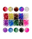 TOAOB 200pcs 8mm Multi Color Crackle Glass Lampwork Beads Round Loose Spacer Beads Craft Supplies for Bracelets Necklaces Jewelry Making mixed color - Buy Online on SooperMarket.com