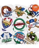 144 Pieces Baseball Temporary Baseball Sport Themed Ball Themed Waterproof Temporary Stickers Birthday Party Decoration Supplies for Sporting Fans 9 Styles - Buy Online on SooperMarket.com