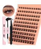 Individual Lash Extension Kit 100pcs 10-16mm 0.07 D-MIX Curl False Eyelash Clusters Women Lash Bond and Seal Glue Curved Tweezer for Lash Application Removal Beginner Practice Lash DIY Tool Set - Buy Online on SooperMarket.com