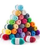 CRAFTISS 30x20g Acrylic Yarn Mini Skeins - 1300 Yards of Soft Yarn for Crocheting and Knitting Craft Project  Assorted Starter Crochet Kit Yarn Bulk for Adults and Kids - Buy Online on SooperMarket.com