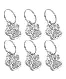 PATIKIL Animal Dog Cat Paw Print Pendants 6 Pcs Crystal Footprint Dog Cat Paw Prints Pendants for DIY Necklace Bracelet Enamel Jewelry Making Silver Tone - Buy Online on SooperMarket.com