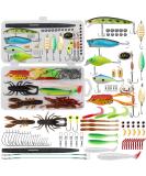 TRUSCEND 94Pcs Fishing Lures Kit - Minnow, Crankbait, Popper, Frog, Worm, Grub, Spoon, Spinner Bait - Includes Hooks, Sinker, Swivel Leader - Fishing Accessories for Economical Fishing - Buy Online on SooperMarket.com