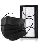 Black Disposable Face Masks 4 Layers Protection 50Pcs, Breathable Dust Mask Mouth Covers for Adult - Buy Online on SooperMarket.com