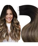 LAAVOO Balayage Tape Extensions - Real Hair Tape Extensions #1b/4/27 | 35cm | 50g | Invisible Seamless Hair Extensions for Natural Look - Buy Online on SooperMarket.com