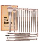 20 Pcs Professional Makeup Brushes Set - Foundation Eyeshadow Blush Brushes - Travel Kabuki Blending Concealers Face Powder Eye Makeup Brush Sets with Gift Box - Champagne - Buy Online on SooperMarket.com