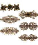 6 Pieces Vintage Hair Barrettes for Women Retro French flower Hair Clips Metal Bronze Hair Pins for Women Girl Hair Styling Accessories - Buy Online on SooperMarket.com