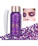 Body Glitter Gel Face Glitter Mermaid Chunky Glitter Hair Glitter Body Festival Glitter Eyeshadow Sequins Glitter for Face Body Eye Hair Nails Makeup Long Lasting Sparkling(Darkpurple) 108#DarkPurple - Buy Online on SooperMarket.com