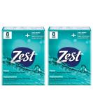 Zest Aqua Pure Cleansing Bar Soap 20% More Moisture 8 Count Pack of 2 - Buy Online on SooperMarket.com