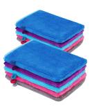 HOGARY 10 PCS Microfiber Body Wash Mitts - Soft Flannel Face Mitten & Bath Spa Cloth - Reusable Makeup Remover Gloves - European Style Wash Cloth (6.8 inch) - 5 Colors - Buy Online on SooperMarket.com