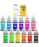 Shop 12 Color Liquid Food Dyes | Perfect for Baking Decorating & DIY | 10ml Each - Enhance Cakes Cookies Fondant & More! - Buy Online on SooperMarket.com