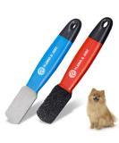 FLAMIA & JABZ Stripping Metal Stone Diamond Edged for Dogs Cats & Pets with Plastic Grip (2 Piece Pack of Coarse & Fine) - Buy Online on SooperMarket.com