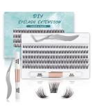 SISILILY Lash Extension Kit-Individual Lashes with Bond and Seal-120 Lash Clusters DIY False Eyelashes Natural Cluster Lashes with Eyelash Glue and Lash Tweezers C D Curl 10/12/14/15/16mm(DM17-mix) 120 clusters - DM17 - Buy Online on SooperMarket.com